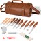 Wood Carving Tools Sets Deluxe Wood Carving Kit Wooden Carving Knife Wood working Carving Knife Tools Set with Large Leather Case For Beginner and Carpenter Experts